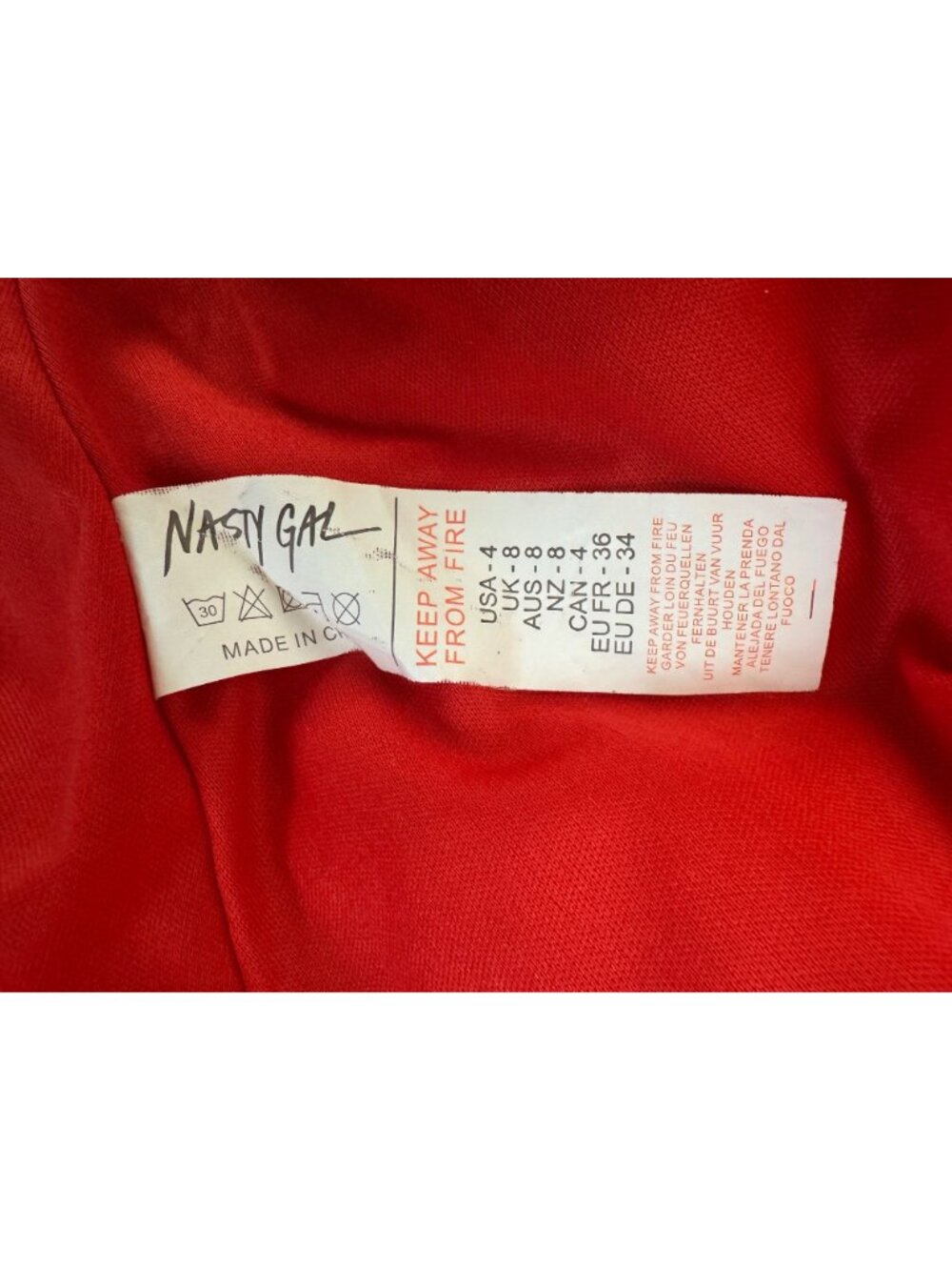 Nasty Gal Red-Orange Ruffle Plunging Pleated Midi Maxi Dress Size 4 Wedding - Picture 11 of 11